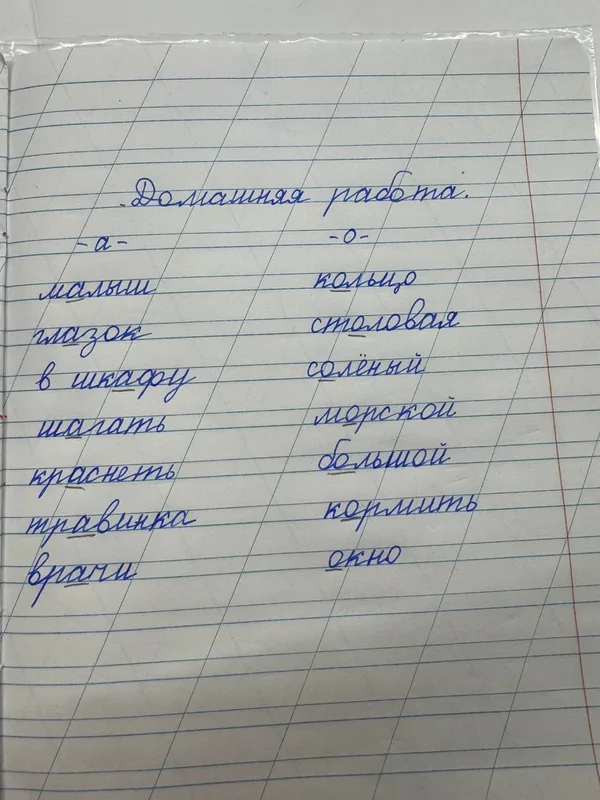 Та самая домашняя работа: ровные буквы, единый наклон